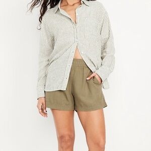 Old Navy Green Linen Shorts